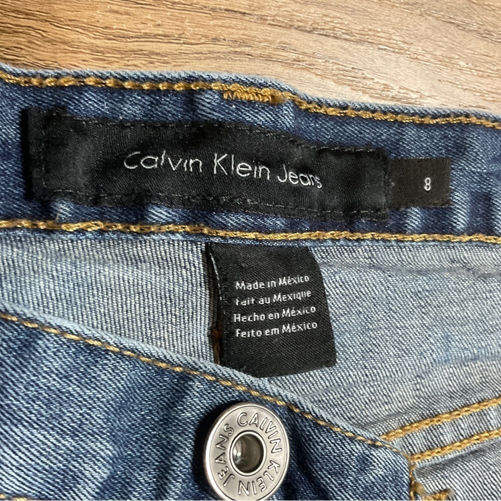 Calvin Klein Jeans Women’s Size 8 Flare Leg High Mid Rise Stretchy Blue - Picture 10 of 16